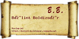 Bálint Boldizsár névjegykártya